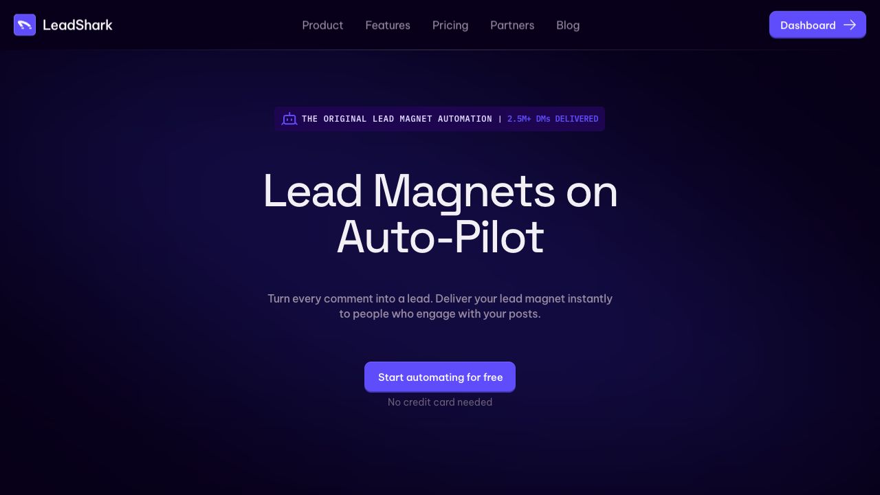 LeadShark homepage